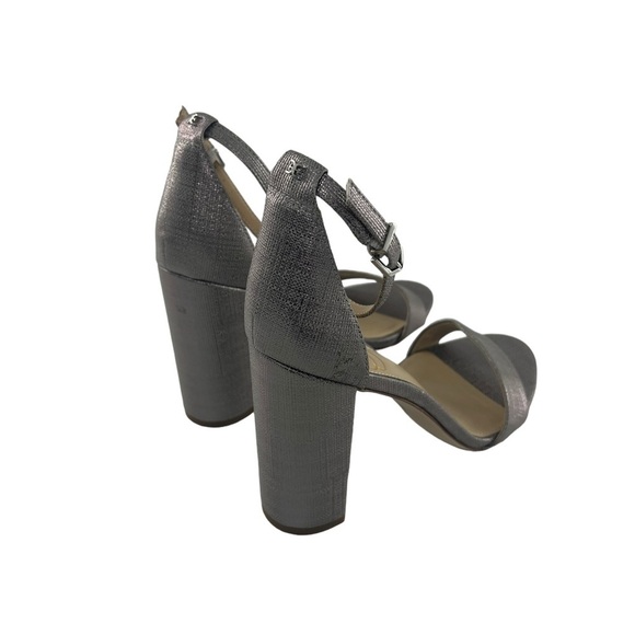 NWOT Sam Edelman Taro Pewter Metallic Ankle Strap Heel 9 - Picture 12 of 14